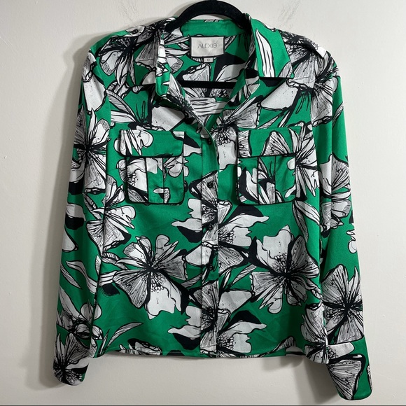Alexis Sylvie Green Floral Blouse - Picture 2 of 6